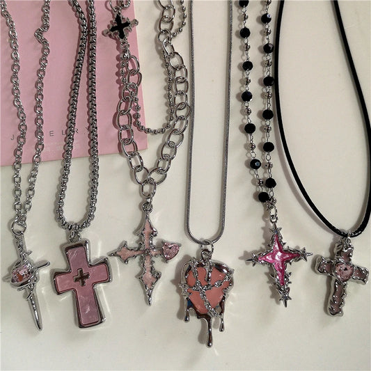 Gothic Pink Y2K Necklace