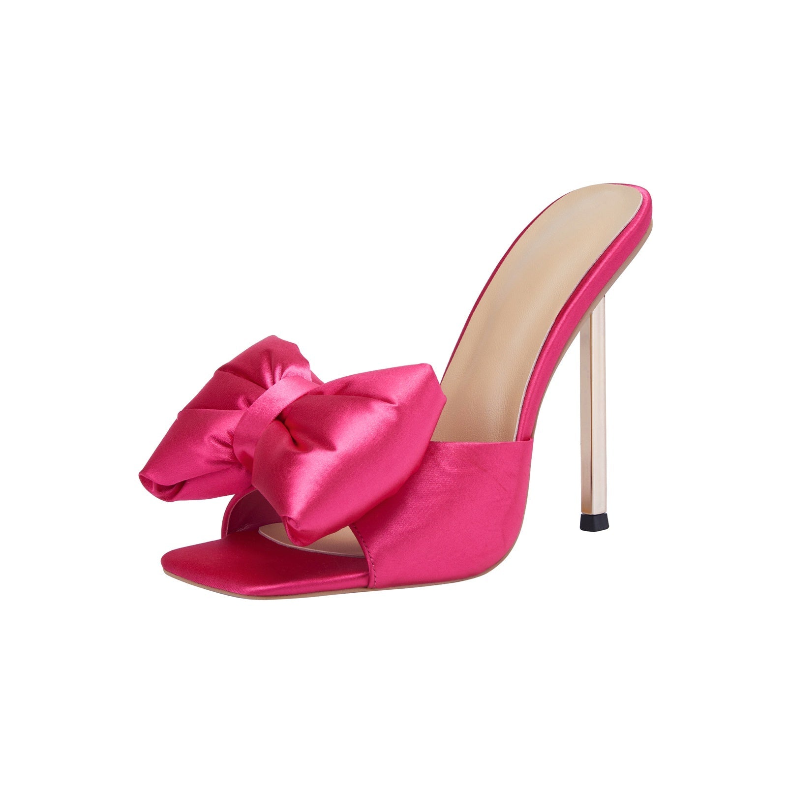 Hot Pink Open Toe Stiletto Sandals-3