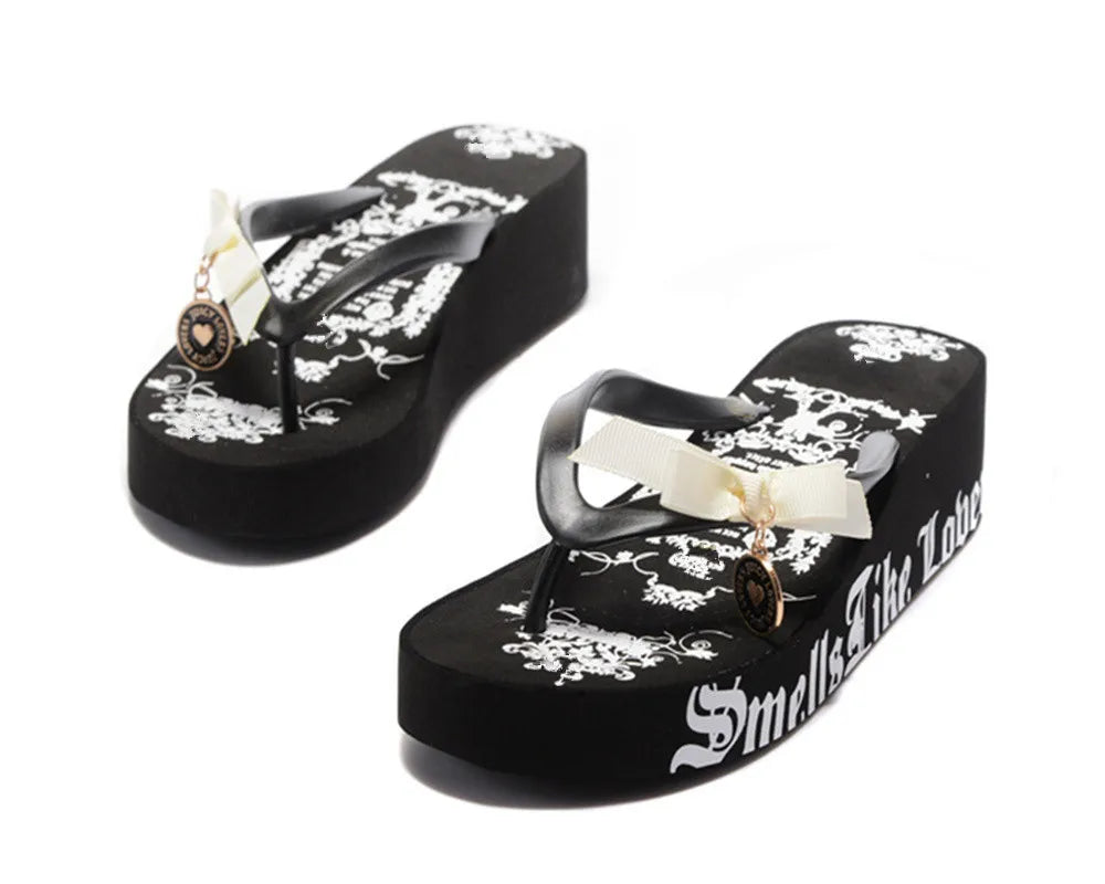 Juicy Lovers Brand Summer Women Slippers Wedges Flat Casual Beach Slipper Sandals Outside Sportswear Women's Flip Flops White