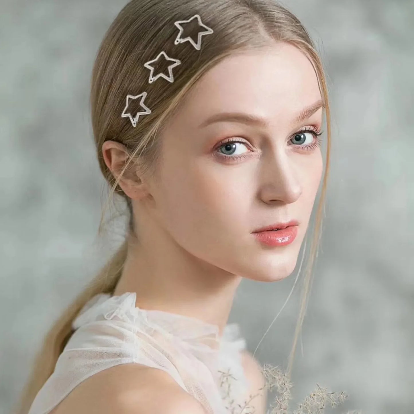 10/25/50/pcs Y2K Silver Star Hair Clips for Girls Metal Snap Clip Hairpins Barrettes Hair Grip Jewel Hair Accessories