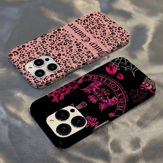 Juicy Couture Y2K Phone Case Hot For IPhone 16 15 14 13 12 11 Glossy HD Hard Film Shell Cover