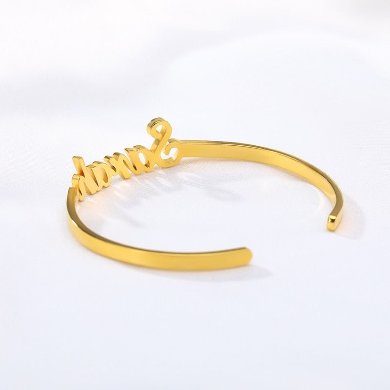 Custom Name Bracelets Bangles Gold Bangle Personalized Name Bangle Stainless Steel Adjustable Nameplate Kids-2